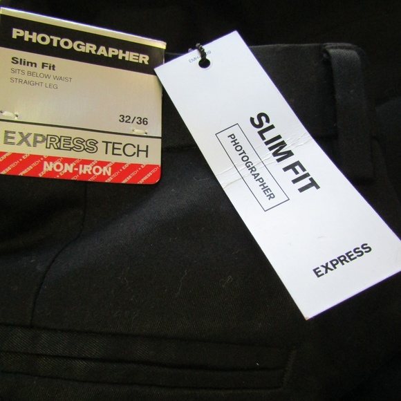 NEW Express Photographer Slim Fit Black Pants - Picture 4 of 5